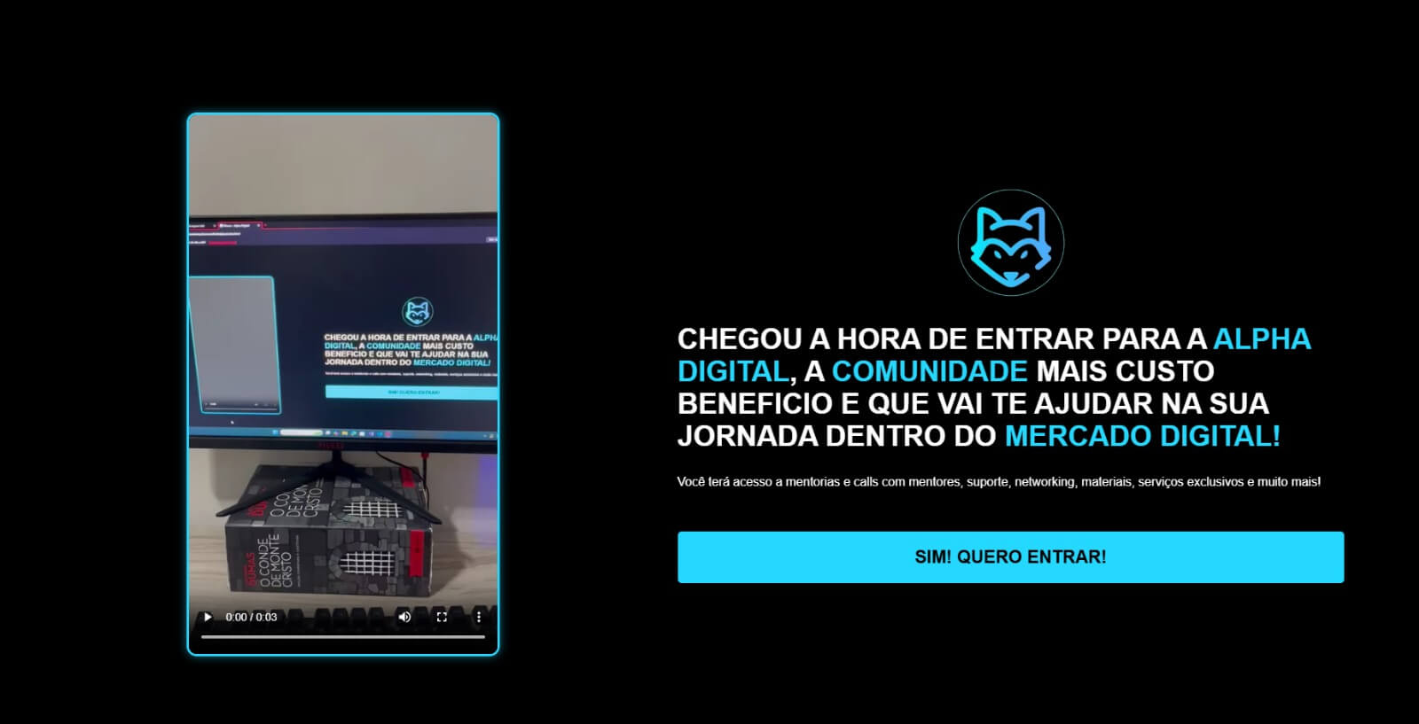 Landing page moderna com slider interativo desenvolvida pela Alpha Services.